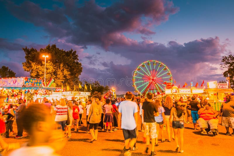 Delta Fair, Memphis, TN County Fair Midway with Ferris Wheel Editorial