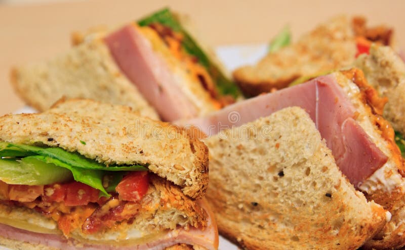 deluxe ham cheese club sandwich