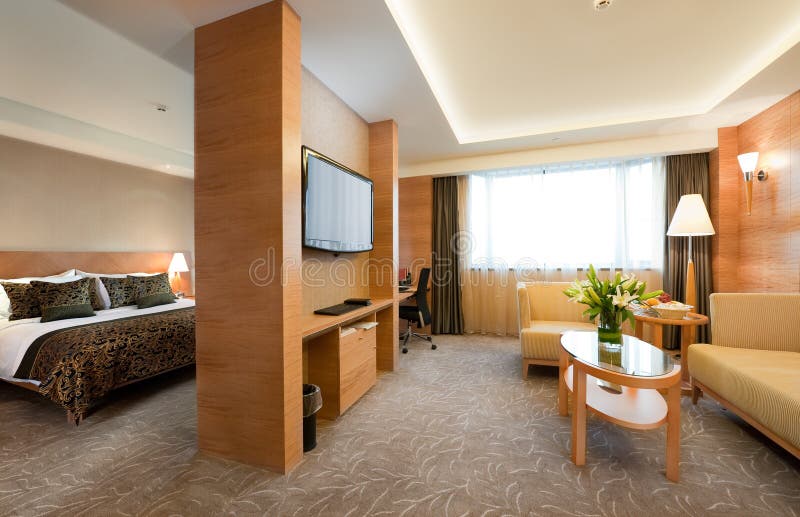 Deluxe hotel suite interior royalty free stock photo