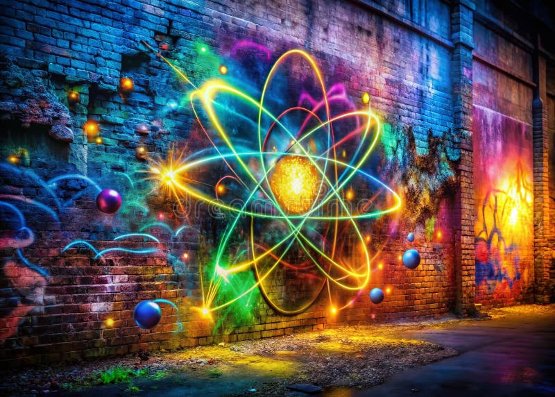 Unveiling the Intricate Structure of an Americium Atom A Microcosm of Urban Decay and Quantum Mechanics stock illustration