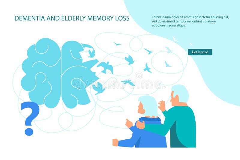 Dementia and elderly brain webpage template