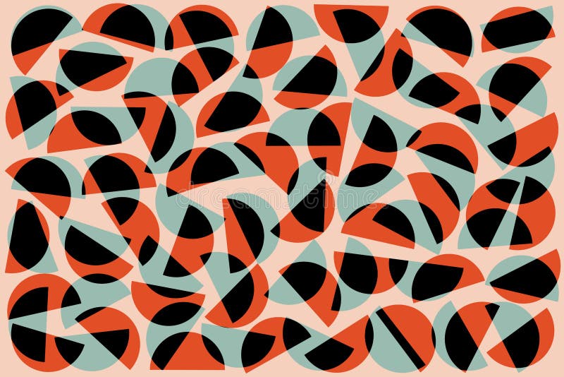 Demi-cercles al?atoires bleus noirs rouges sur le fond rose Mod?le g?om?trique abstrait de formes dans le r?tro style pour le d?c illustration stock Demi-cercles al?atoires bleus noirs rouges sur le fond rose Mod?le g?om?trique abstrait de formes dans le r?tro style pour le d?c illustration stock