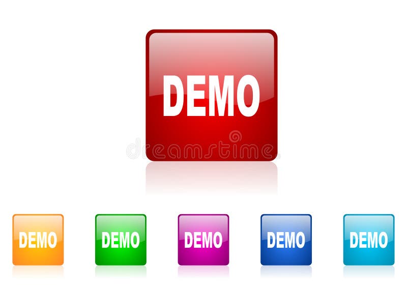 Demo square web glossy icon