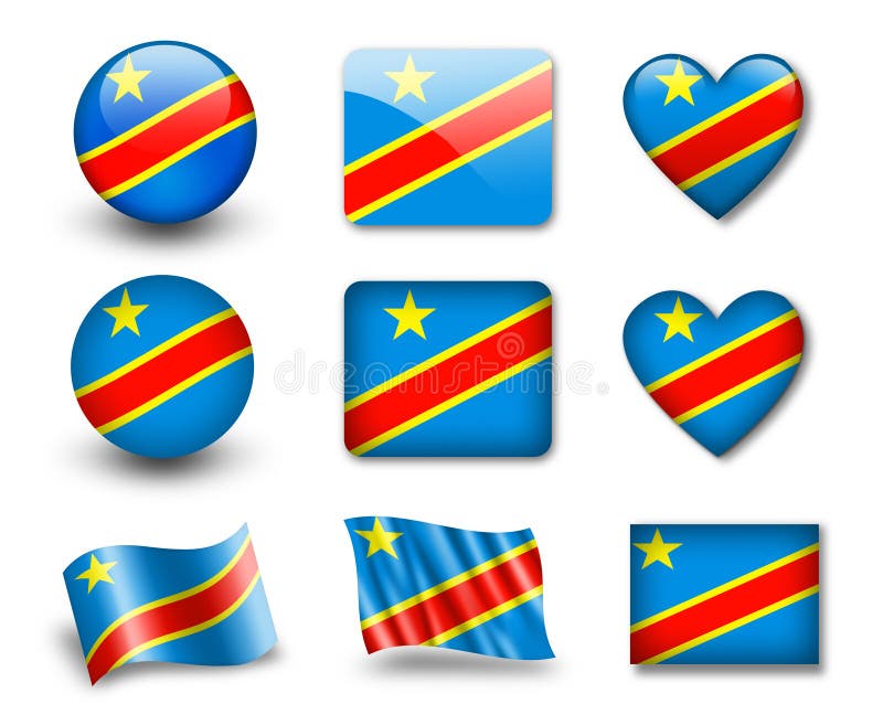 The Democratic Republic of the Congo flag vector illustration
