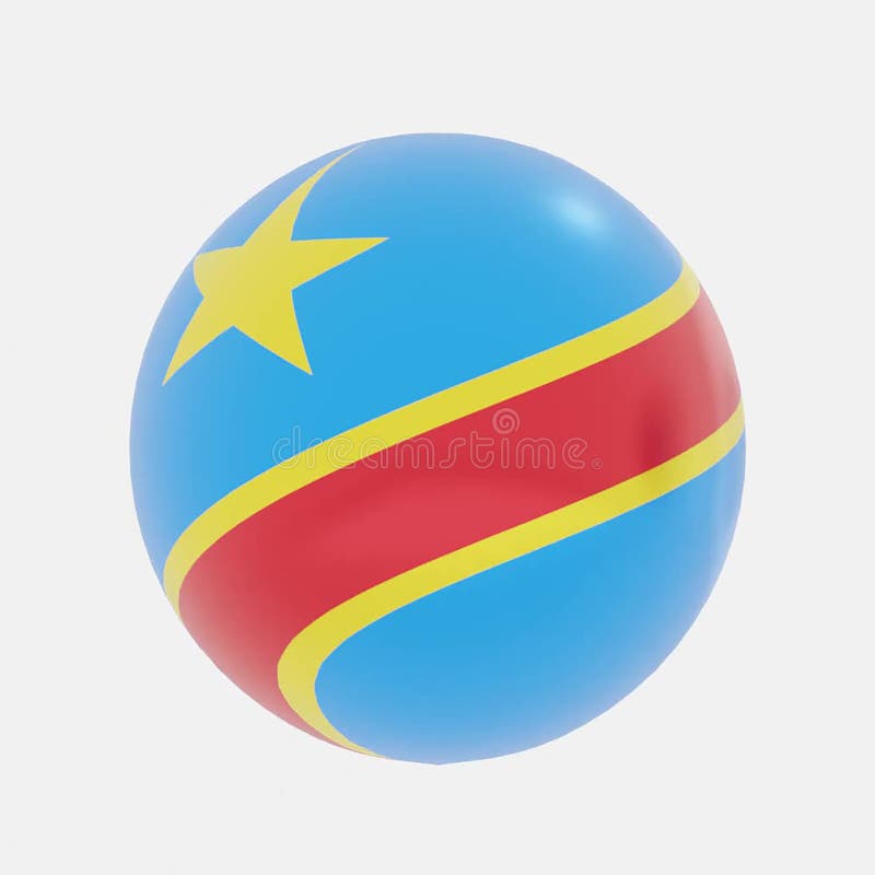 Democratic republic of the Congo flag icon or symbols royalty free illustration