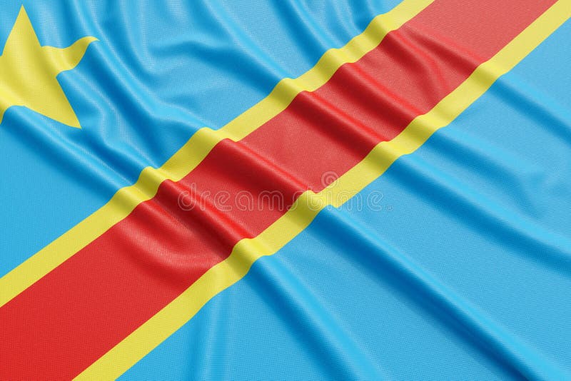 The Democratic Republic of the Congo flag stock illustration