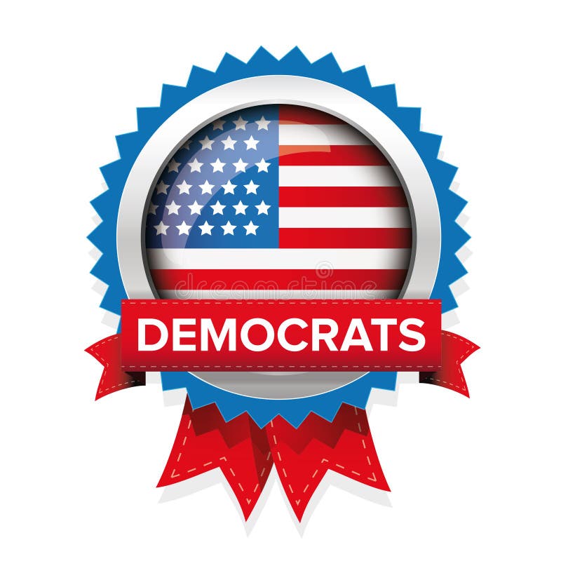 Democrats election badge vector royalty free illustration