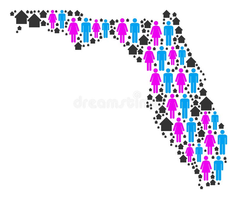 Demographics Florida Map stock vector. Illustration of elements 119830769
