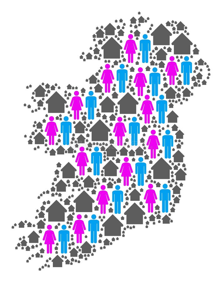 Demographics Ireland Island Map Stock Vector Illustration of area