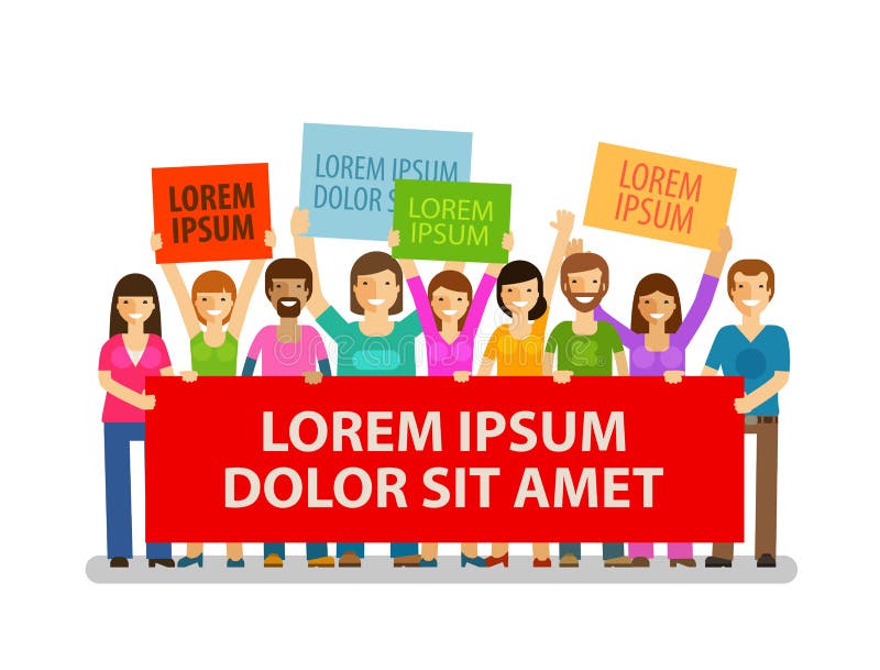 demokrata Tłum ludzie z plakatami również zwrócić corel ilustracji wektora ilustracji demokrata Tłum ludzie z plakatami również zwrócić corel ilustracji wektora ilustracji