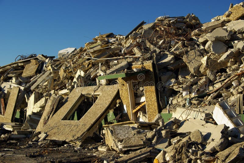 The demolition of an old building. The demolition of an old building.