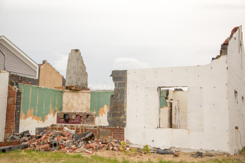 A demolished house stock image. Image of excavate, industrial 121135093