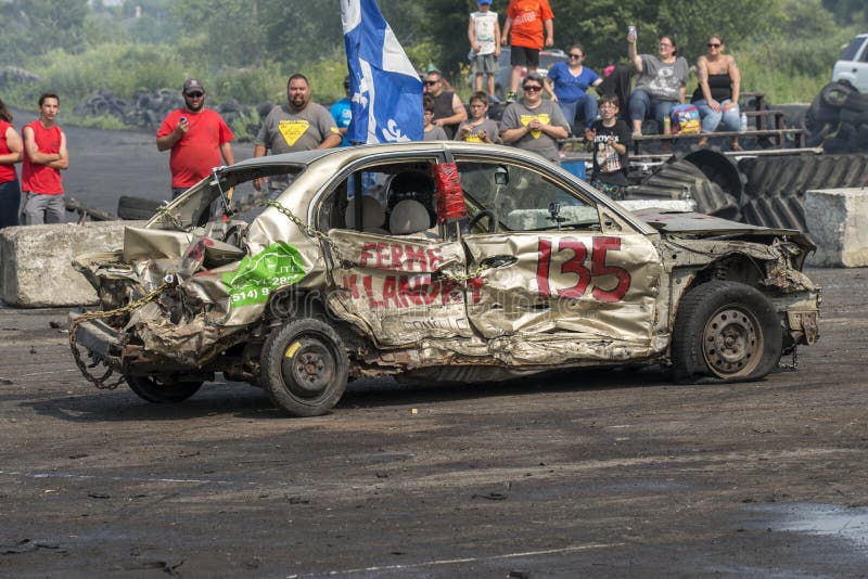 Winner of Demolition Derby on the Top of the Car Editorial Image
