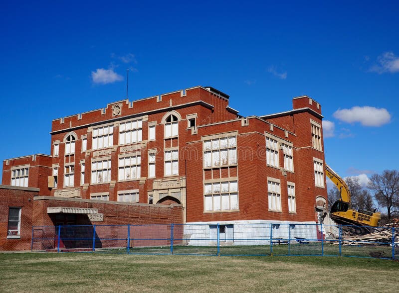 Demolition Of A Historic School royalty free stock photos Demolition Of A Historic School royalty free stock photos