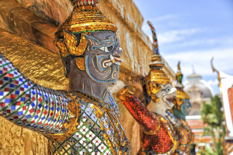 Demon guard of Wat Phra Kaew Grand Palace Bangkok