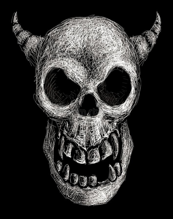 Demonskalle royaltyfri illustrationer Demonskalle royaltyfri illustrationer