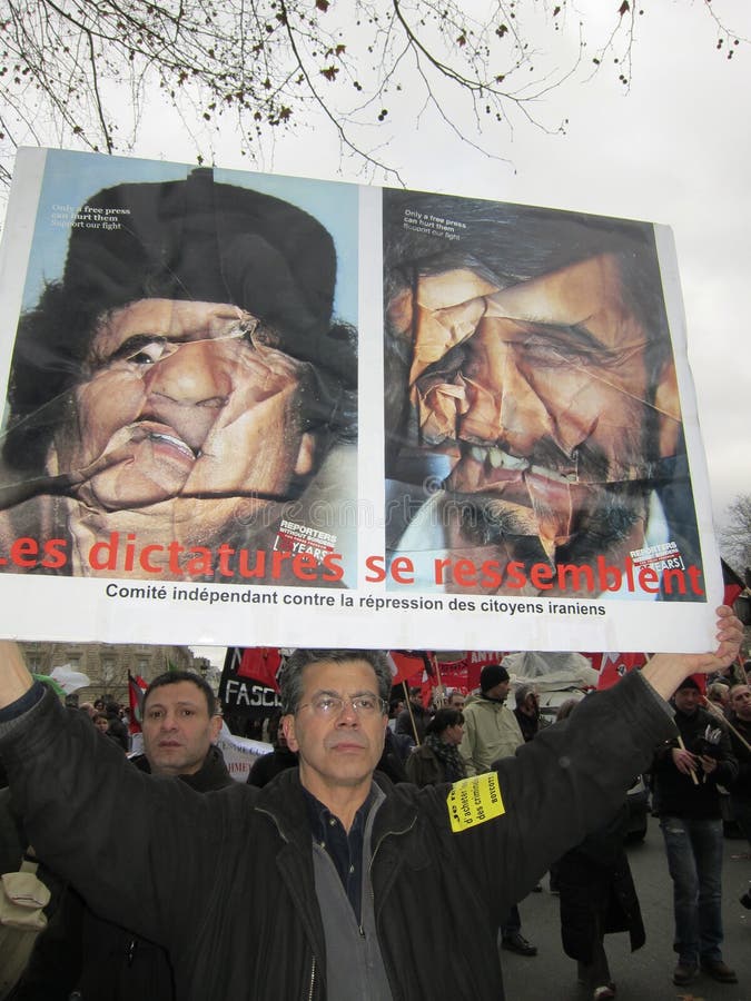 demonstracja France Libya Paris zdjęcia stock demonstracja France Libya Paris zdjęcia stock