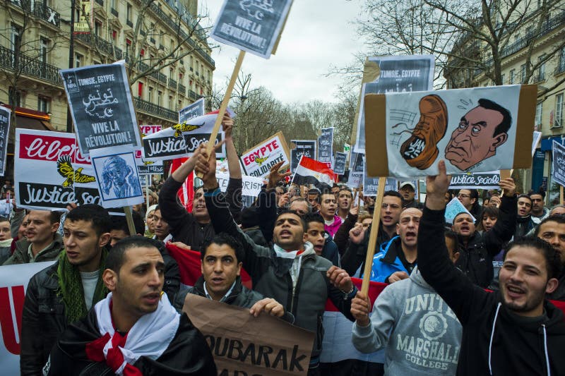 demonstrantów egipski France Paris target584_0_ fotografia stock demonstrantów egipski France Paris target584_0_ fotografia stock
