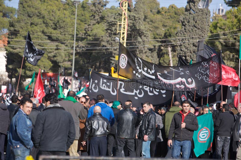 Demonstratie in Libanon stock foto Demonstratie in Libanon stock foto