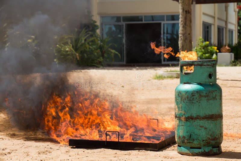 Demonstration Ignited a Gas Tank Stock Photo Image of canister
