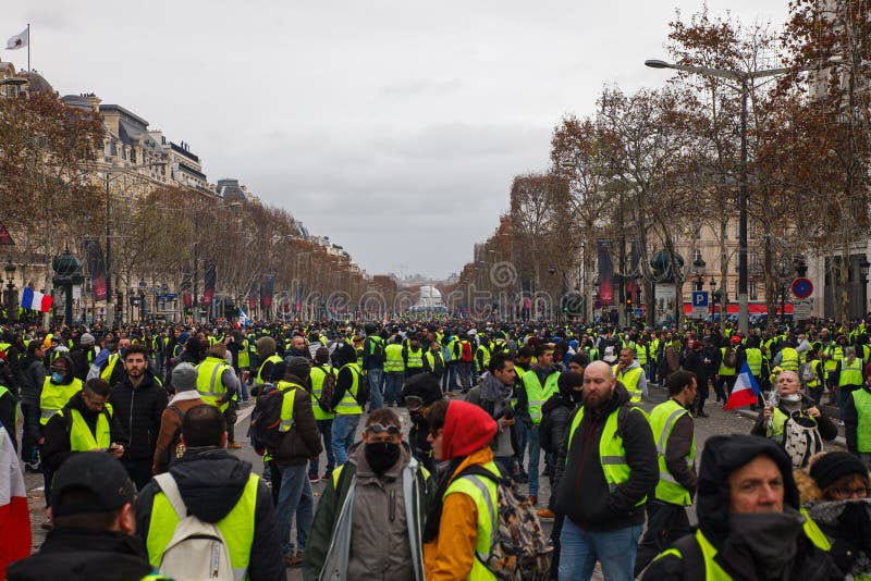 Demostración de ‘Gilets Jaunes en París, Francia fotografía de archivo libre de regalías Demostración de ‘Gilets Jaunes en París, Francia fotografía de archivo libre de regalías