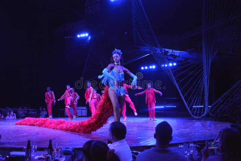 Dancers and singers at the Tropicana nightclub. Dancers and singers at the Tropicana nightclub