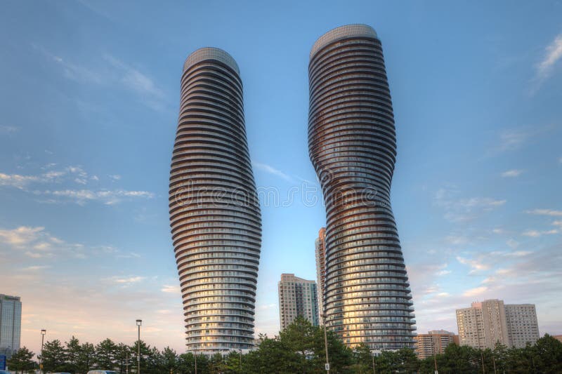 The Absolute World, condominiums found in Mississauga, Canada. Commonly known as the Marilyn Monroe buildings. The Absolute World, condominiums found in Mississauga, Canada. Commonly known as the Marilyn Monroe buildings