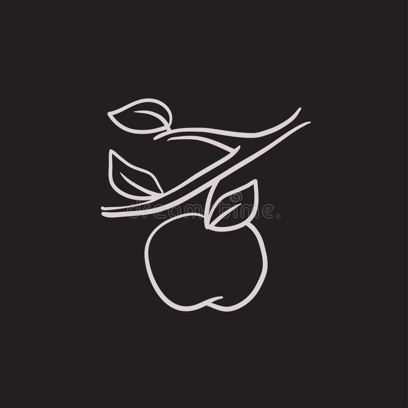 Den Apple skörden skissar symbolen stock illustrationer Den Apple skörden skissar symbolen stock illustrationer