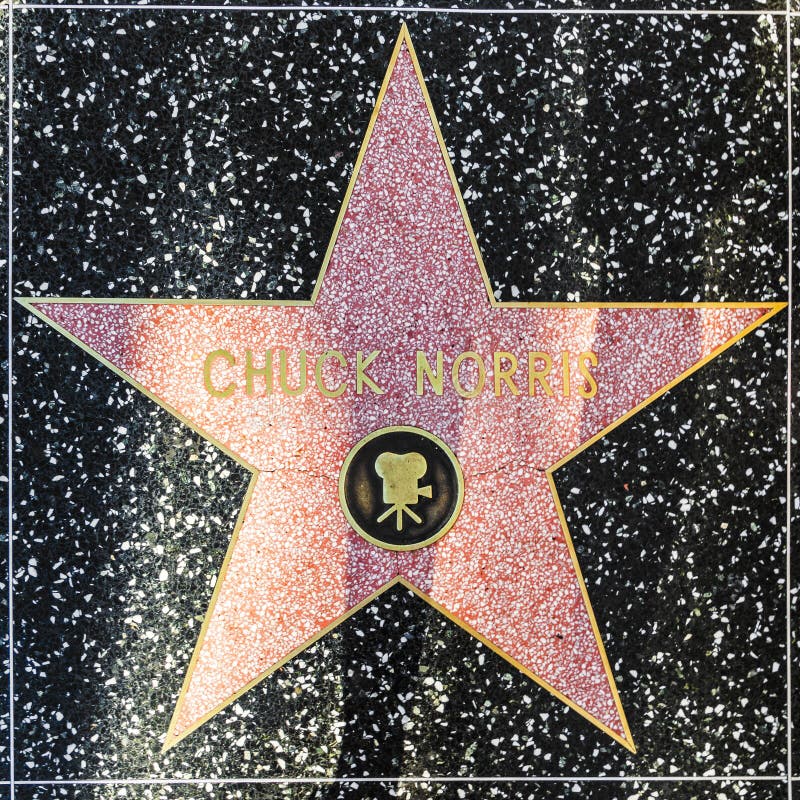 Den Chuck Norris stjärnan på Hollywood går av berömmelse arkivbild Den Chuck Norris stjärnan på Hollywood går av berömmelse arkivbild