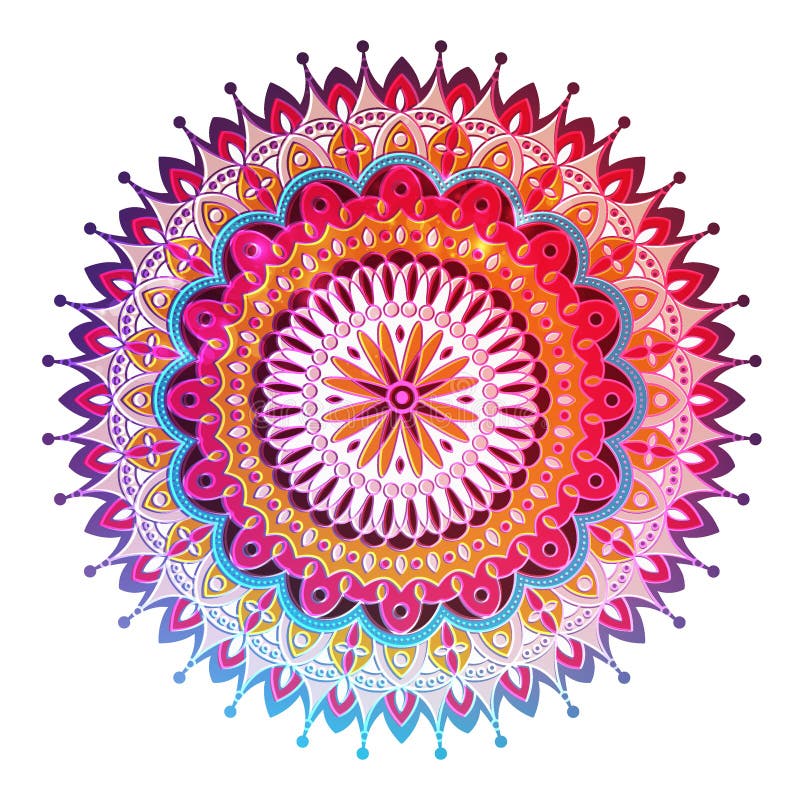 Den dekorativa arabiskarundan snör åt den utsmyckade mandalaen stock illustrationer