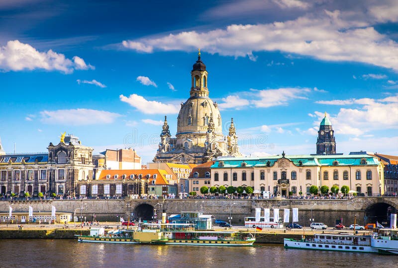 Den forntida staden av Dresden, Tyskland