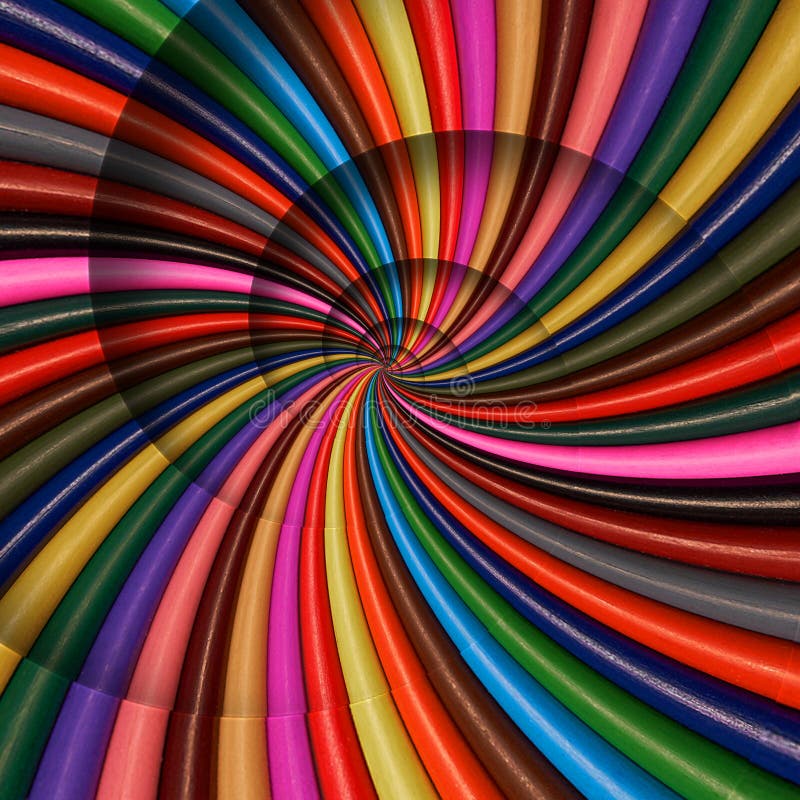 Den färgrika regnbågen vässar blyertspennor röra sig i spiral bakgrundsmodellfractal Blyertspennabakgrundsmodell Frac för spiral royaltyfri fotografi Den färgrika regnbågen vässar blyertspennor röra sig i spiral bakgrundsmodellfractal Blyertspennabakgrundsmodell Frac för spiral royaltyfri fotografi