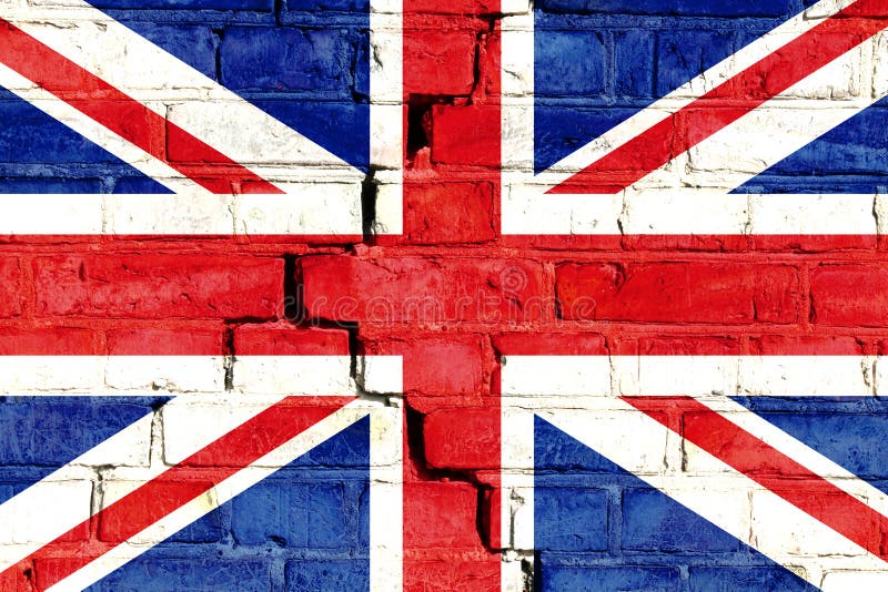 United Kingdom UK flag painted on cracked brick wall. Concept image for Great Britain, British, England, Brexit, English language and culture. United Kingdom UK flag painted on cracked brick wall. Concept image for Great Britain, British, England, Brexit, English language and culture.
