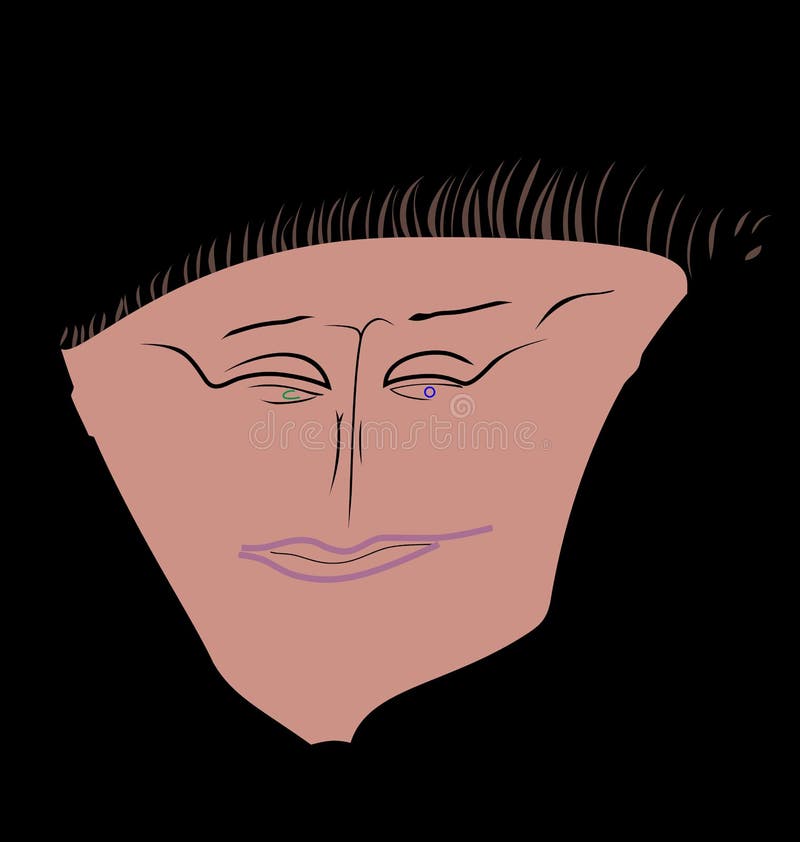 Den förenklade bilden av en mänsklig framsida med olik färg synar vektor illustrationer Den förenklade bilden av en mänsklig framsida med olik färg synar vektor illustrationer