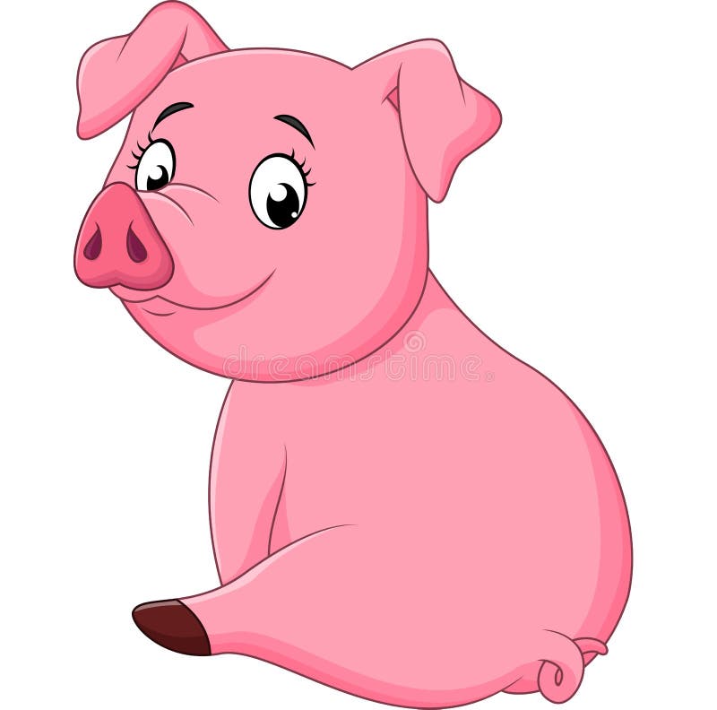 Den förtjusande tecknade filmen behandla som ett barn svinet vektor illustrationer Den förtjusande tecknade filmen behandla som ett barn svinet vektor illustrationer