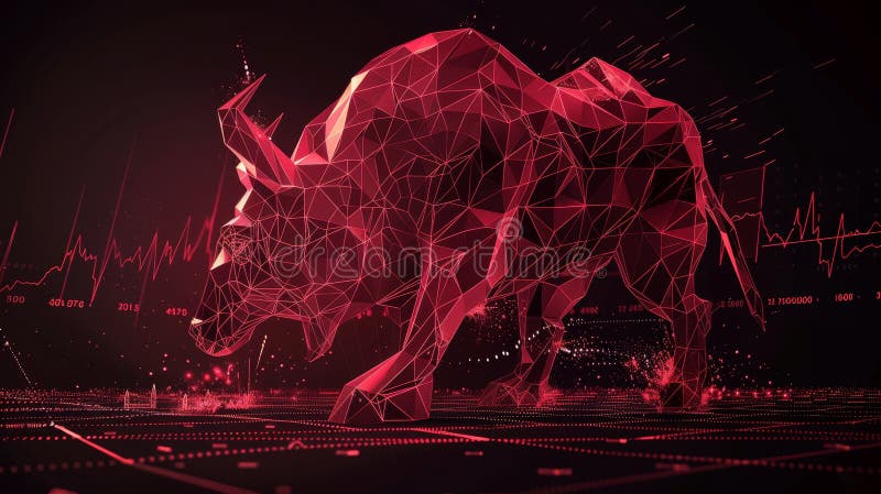 Den geometriska Bull SymbolAI-modellen stock illustrationer