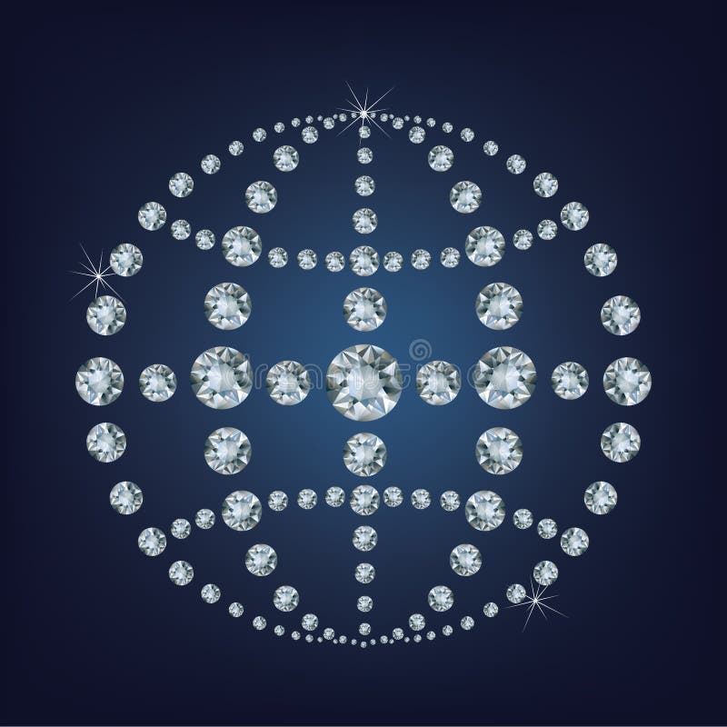 Den globala världssymbolen gjorde mycket från diamanter royaltyfri illustrationer Den globala världssymbolen gjorde mycket från diamanter royaltyfri illustrationer