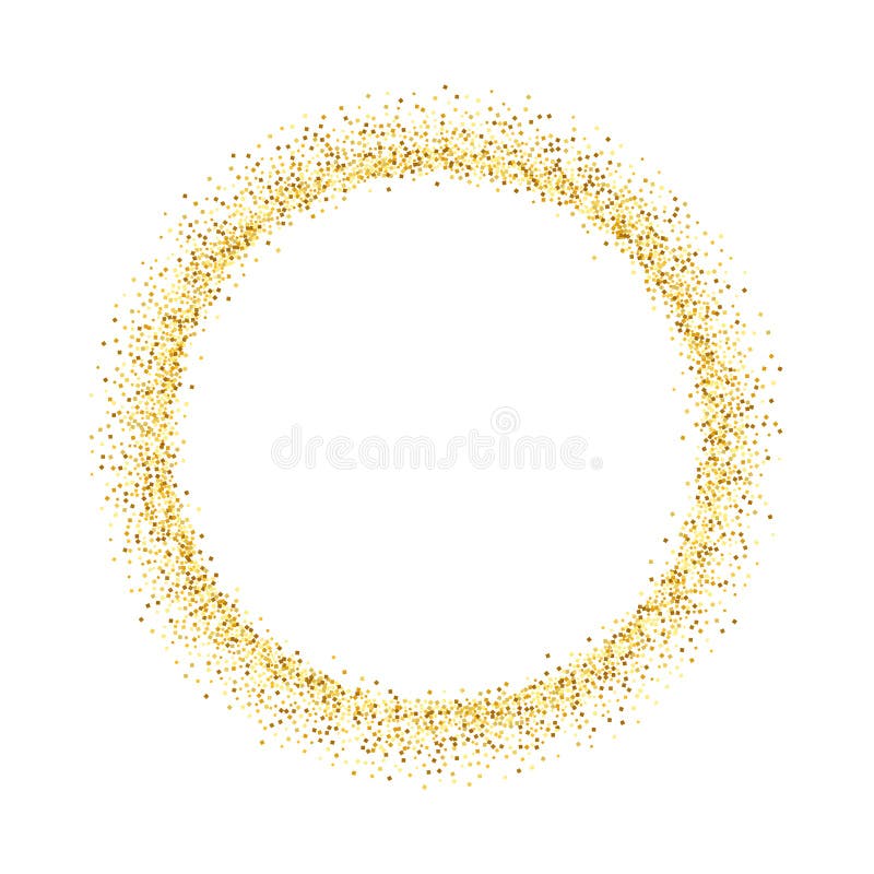 Den guld- cirkeln blänker ramen Guld- konfettiprickrunda på vit bakgrund Ljus texturmodell för jul royaltyfri illustrationer Den guld- cirkeln blänker ramen Guld- konfettiprickrunda på vit bakgrund Ljus texturmodell för jul royaltyfri illustrationer