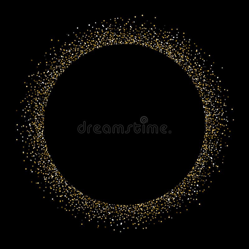 Den guld- konfetticirkelramen eller skinande blänker partikelbackgrou vektor illustrationer Den guld- konfetticirkelramen eller skinande blänker partikelbackgrou vektor illustrationer