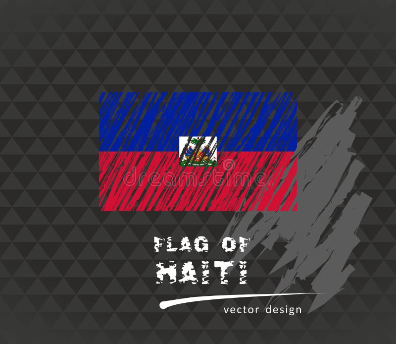 Den Haiti flaggan, vektor skissar handen drog illustrationen på mörk grungebakgrund vektor illustrationer Den Haiti flaggan, vektor skissar handen drog illustrationen på mörk grungebakgrund vektor illustrationer