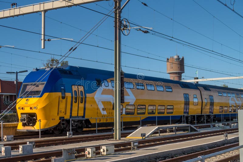 Den Helder, Netherlands, September 2022. Dutch train on station in Den Helder. High quality photo