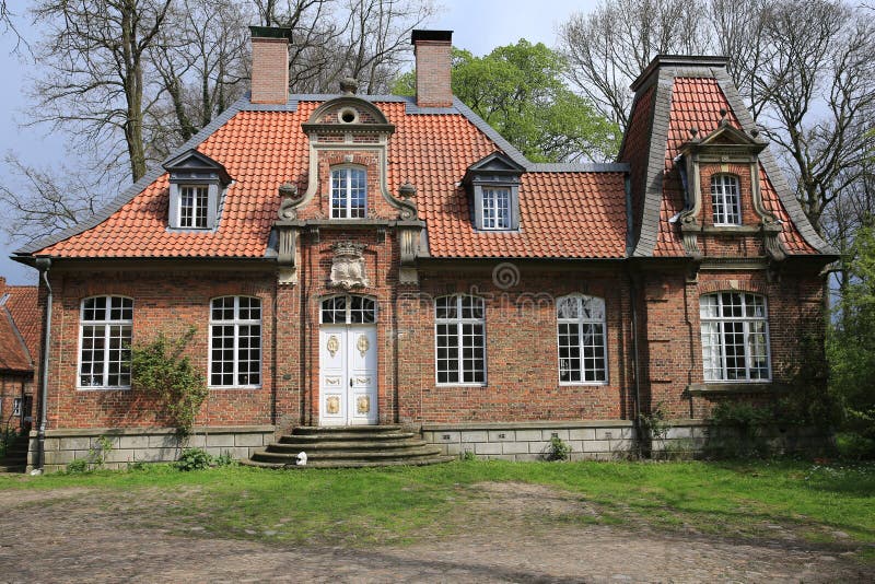 Den historiska herrgården Sassenberg i Westphalia, Tyskland arkivfoton Den historiska herrgården Sassenberg i Westphalia, Tyskland arkivfoton
