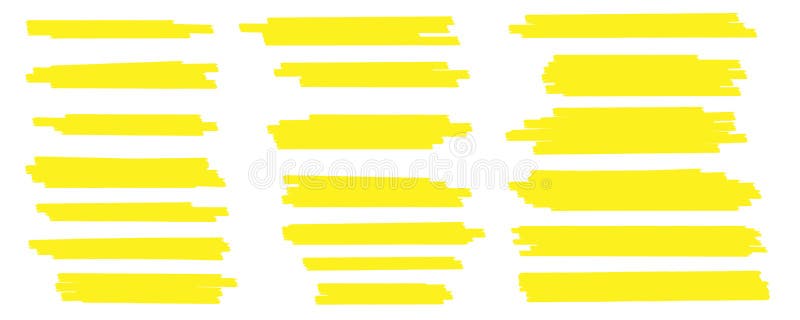 Den idérika vektorillustrationen av fläckslaglängder, den hand drog gula viktigJapan markören fodrar, isolerade borsteband royaltyfri illustrationer