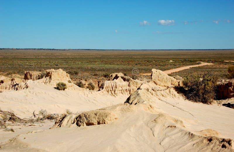 Den kinesiska väggen i Mungo National Park, Australien royaltyfria foton Den kinesiska väggen i Mungo National Park, Australien royaltyfria foton