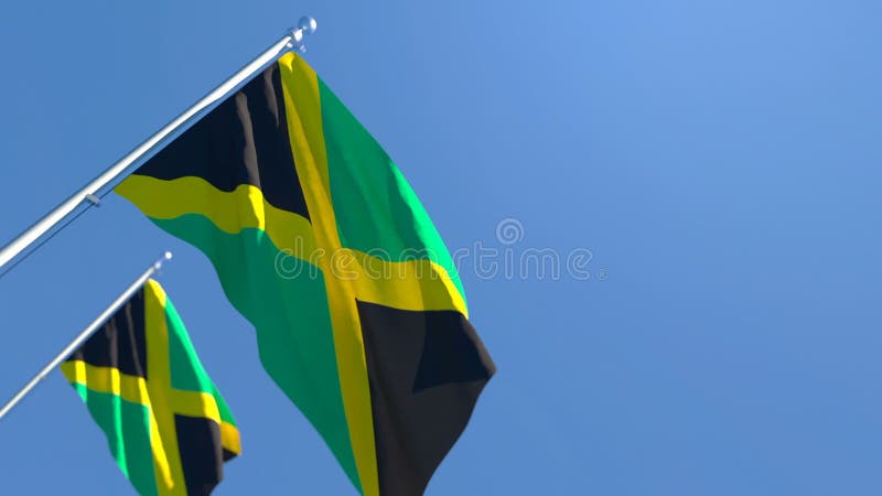 Den nationella flaggan för jamaica-lintrarna i vinden