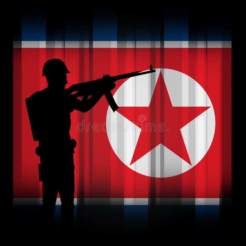 Den Nordkorea armémilitären tjäna som soldat illustrationen 3d vektor illustrationer Den Nordkorea armémilitären tjäna som soldat illustrationen 3d vektor illustrationer