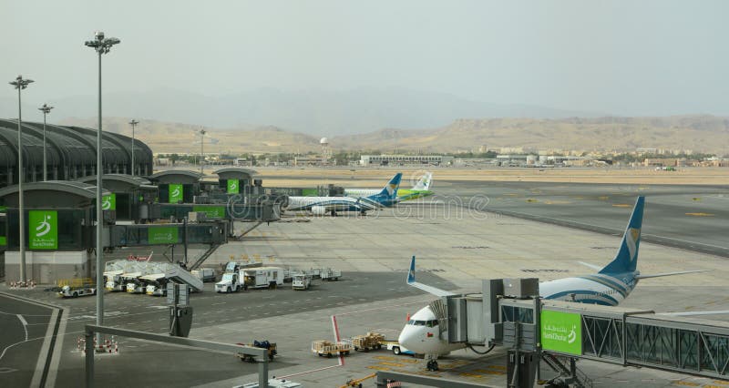 Den nya terminalen Muscat internationell flygplats oman