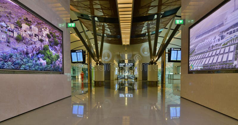 Den nya terminalen Muscat internationell flygplats oman