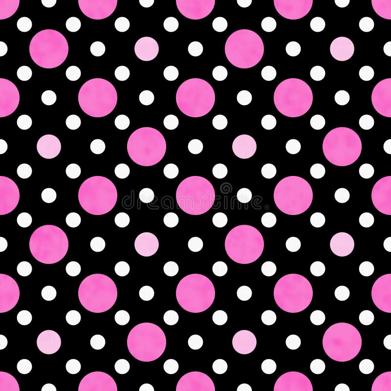 Den rosa färg-, vit- och svartpolkaen pricker tygbakgrund