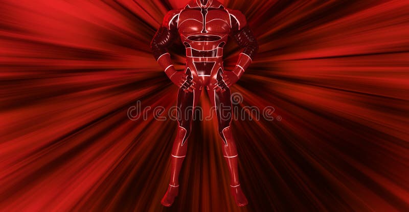 Den slående djärva röda superheroen poserar bakgrundsillustrationen vektor illustrationer Den slående djärva röda superheroen poserar bakgrundsillustrationen vektor illustrationer